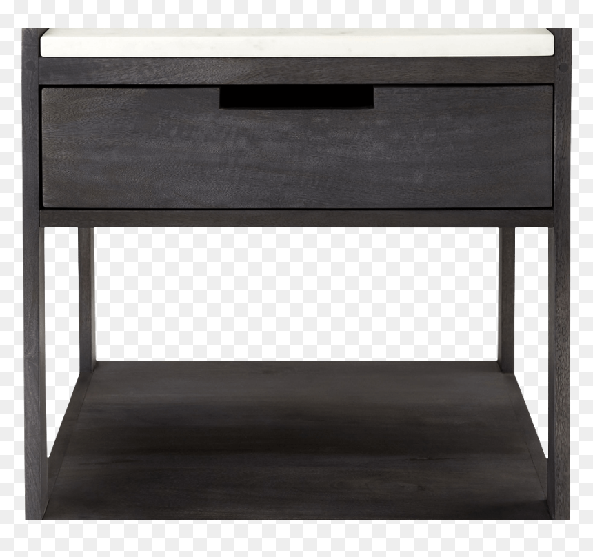 Black Nightstand White Top, HD Png Download - desk png