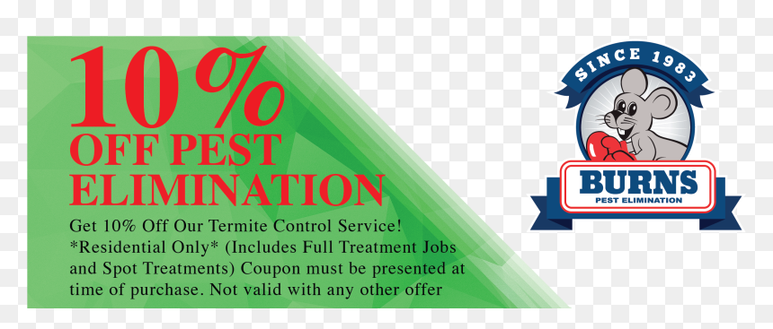Burns Pest Elimination, HD Png Download - 10 off png