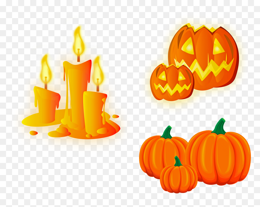 Aboboras E Velas Halloween, HD Png Download - holloween png