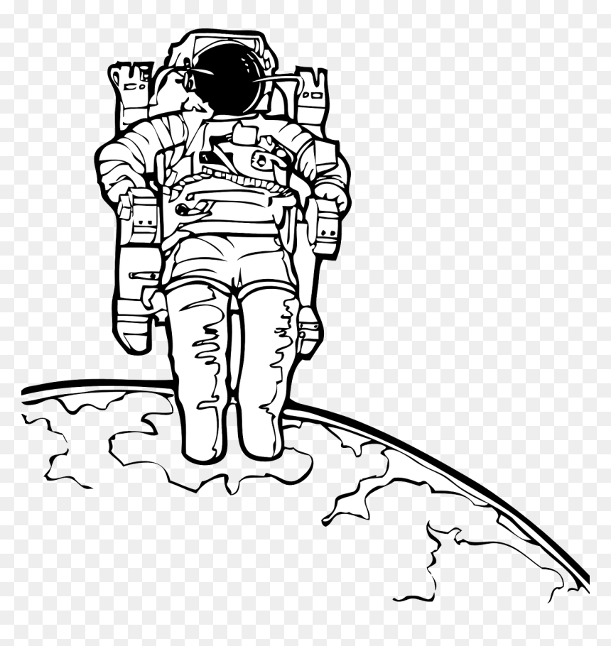 Astronaut Black And White, HD Png Download - joint .png