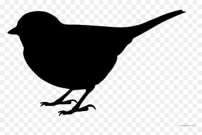 Silhouette Bird Clipart Black And White, HD Png Download - animal silhouette png