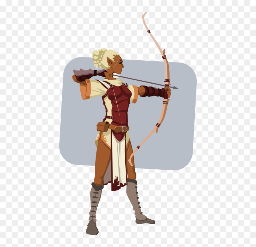 Dark Skin Female Elf, HD Png Download - longbow png