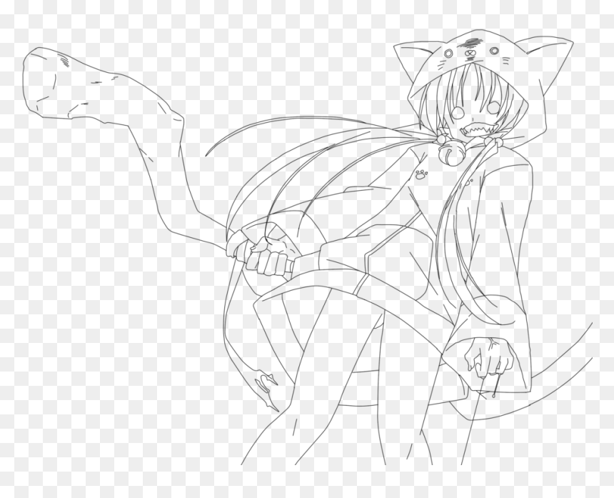 Lineart Girl, HD Png Download - lineart png