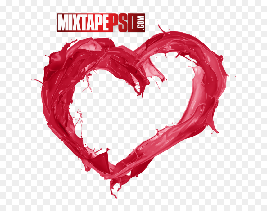 Heart Paint Splash, HD Png Download - splash of paint png