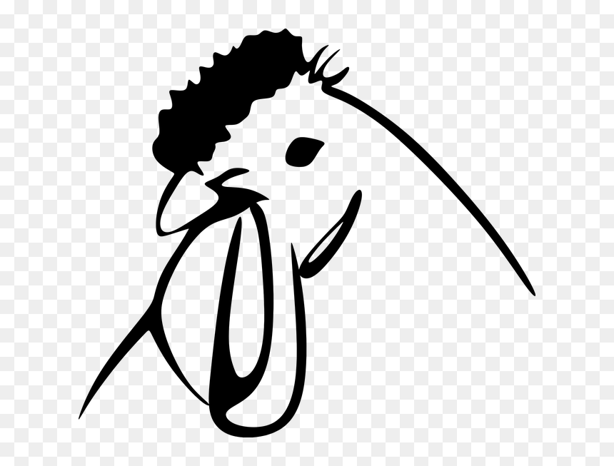 Chicken Head Clipart Black And White, HD Png Download - lineart png