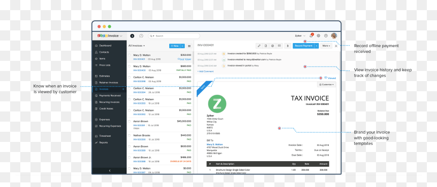 Presupuestos En Zoho, HD Png Download - invoices png