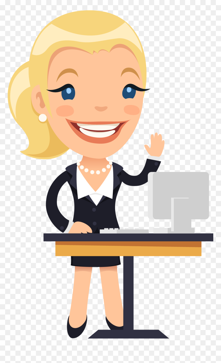 ภาพ การ์ตูน พนักงาน ออฟฟิศ, HD Png Download - secretary png