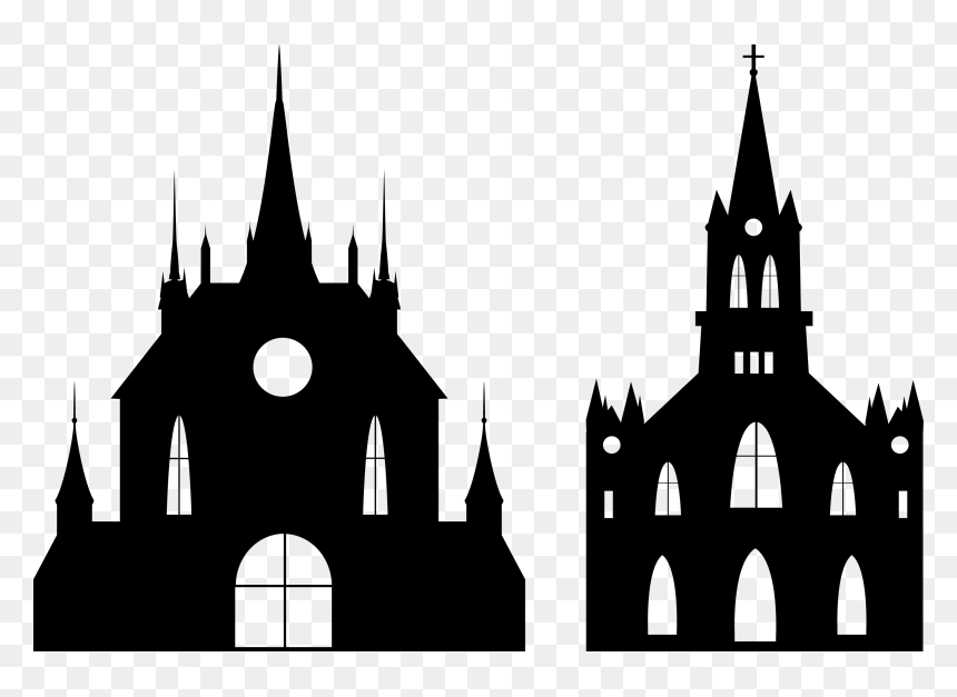 Medieval Castle Transparent Silhouette, HD Png Download - black vector png