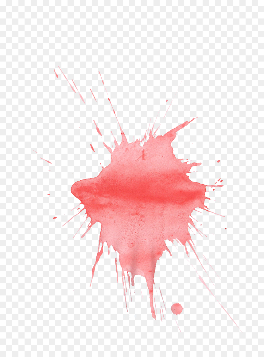 Red Splash Watercolor Vector, HD Png Download - pink watercolor splash png