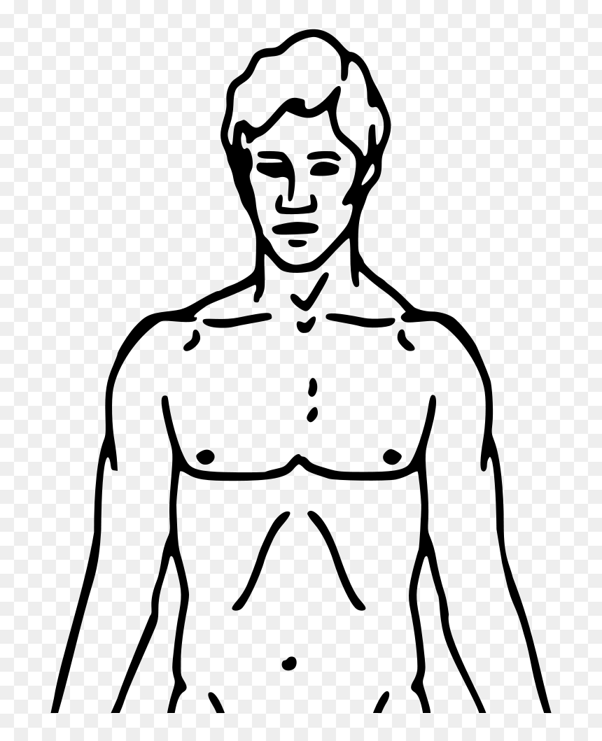 Chest Clipart Black And White, HD Png Download - person .png