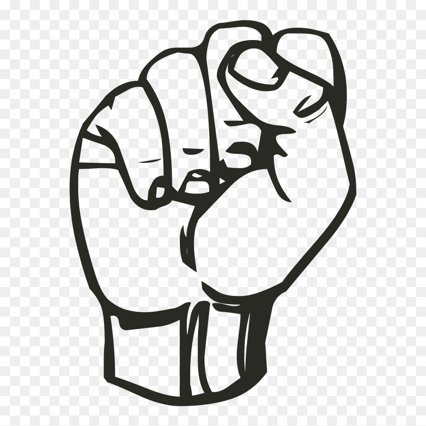 Sign Language Letters S, HD Png Download - fist in the air png