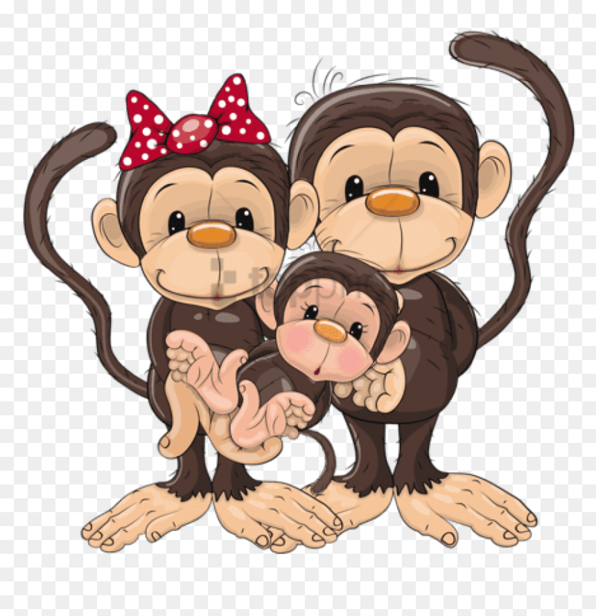 Monkey Family Cartoon, HD Png Download - monkeys png