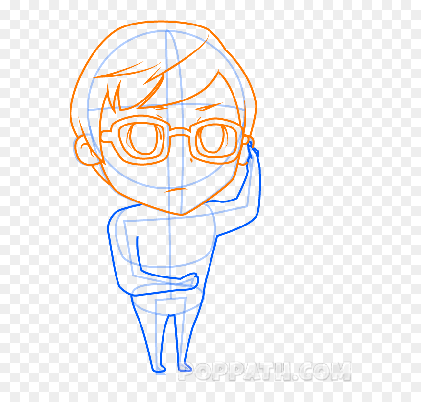 Draw A Chibi With Glasses, HD Png Download - nerd face png