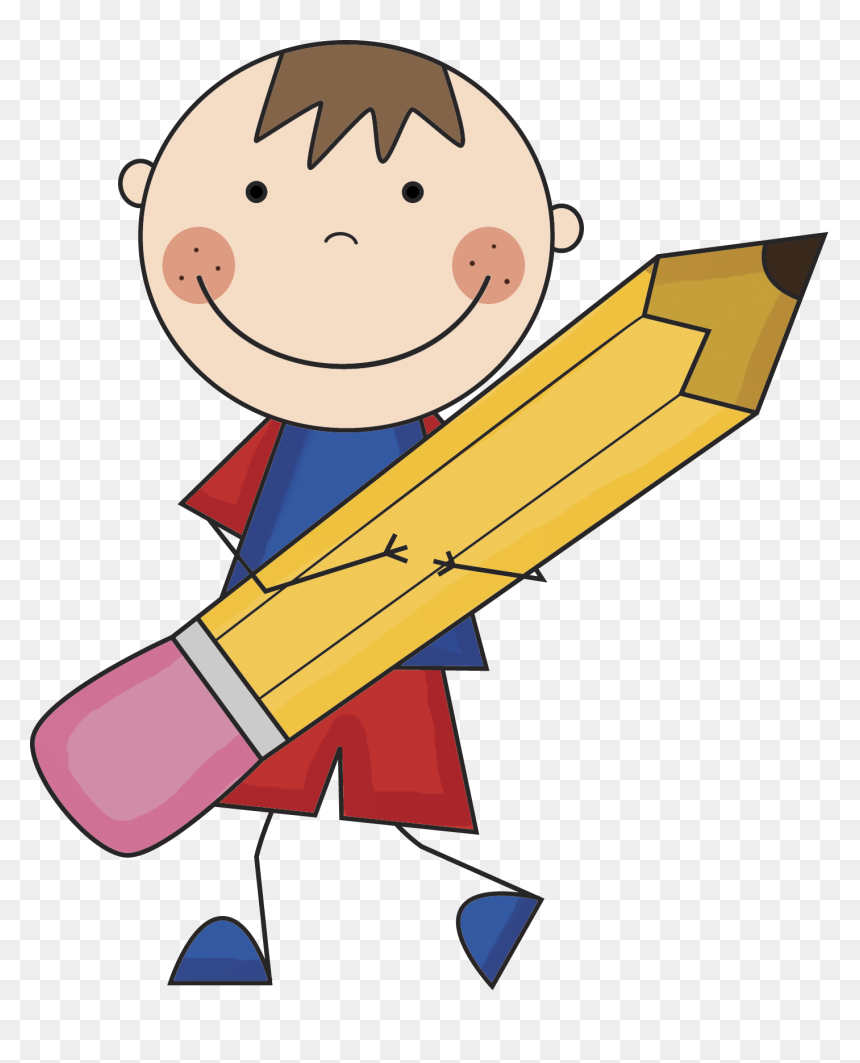 Boy With Pencil Clipart, HD Png Download - brush frame png