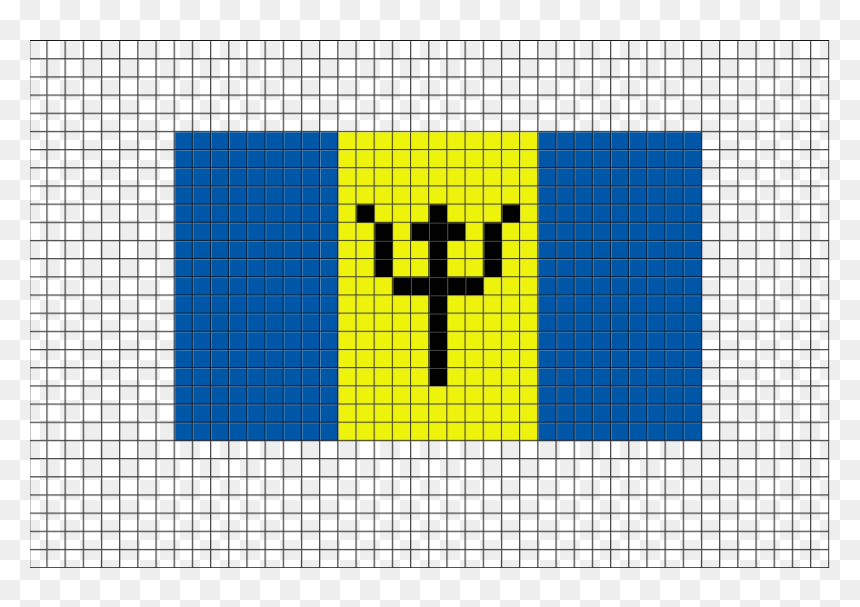 Mexican Flag Pixel Art, HD Png Download - barbados flag png