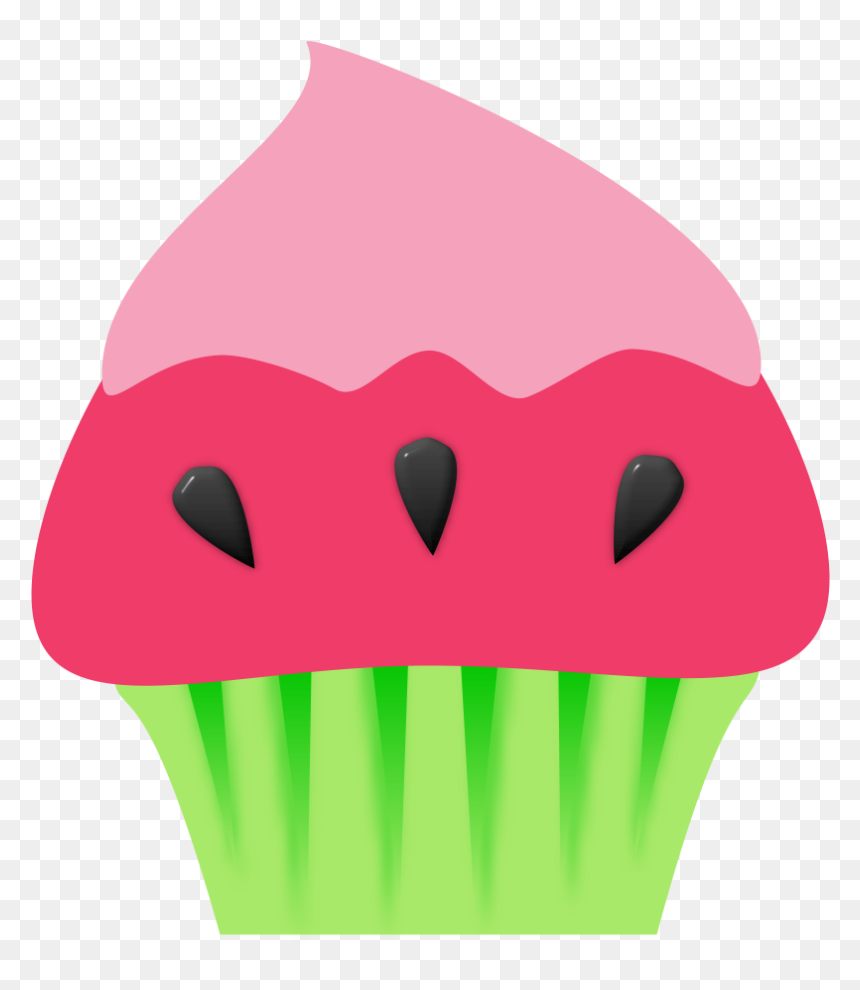 Watermelon Cupcake Clipart, HD Png Download - watermelon vector png