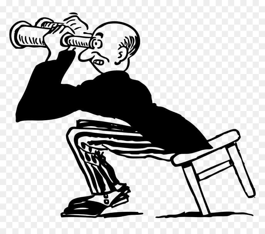 See Clip Art Black And White, HD Png Download - retro man png