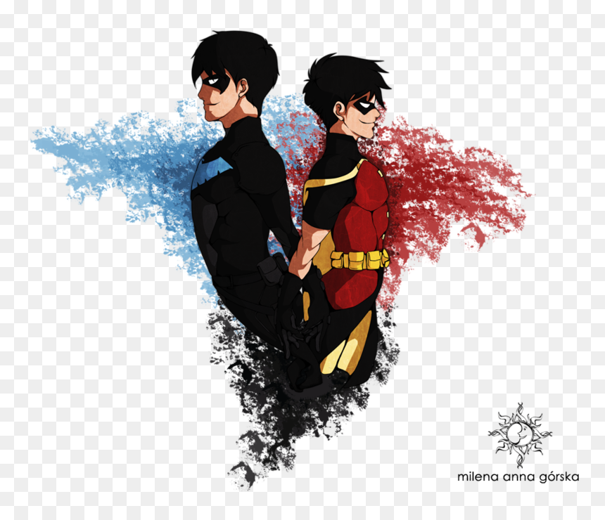 Nightwing Damian And Jason, HD Png Download - young justice png