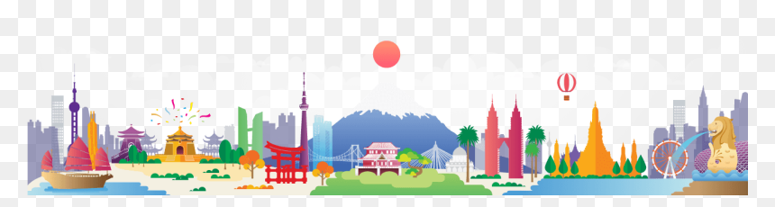 Travel Thailand Png, Transparent Png - skyline clipart png