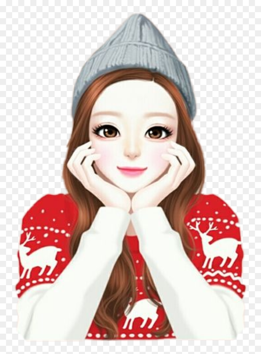สติ๊กเกอร์ ไลน์ ฟรี น่า รัก, HD Png Download - christmas girl png