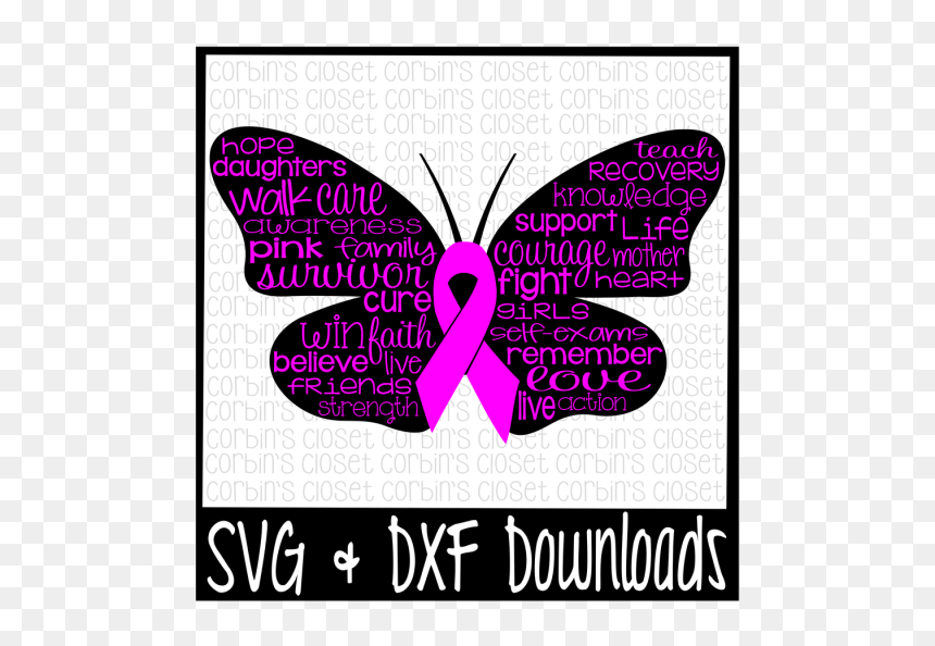 Papilio, HD Png Download - purple cancer ribbon png