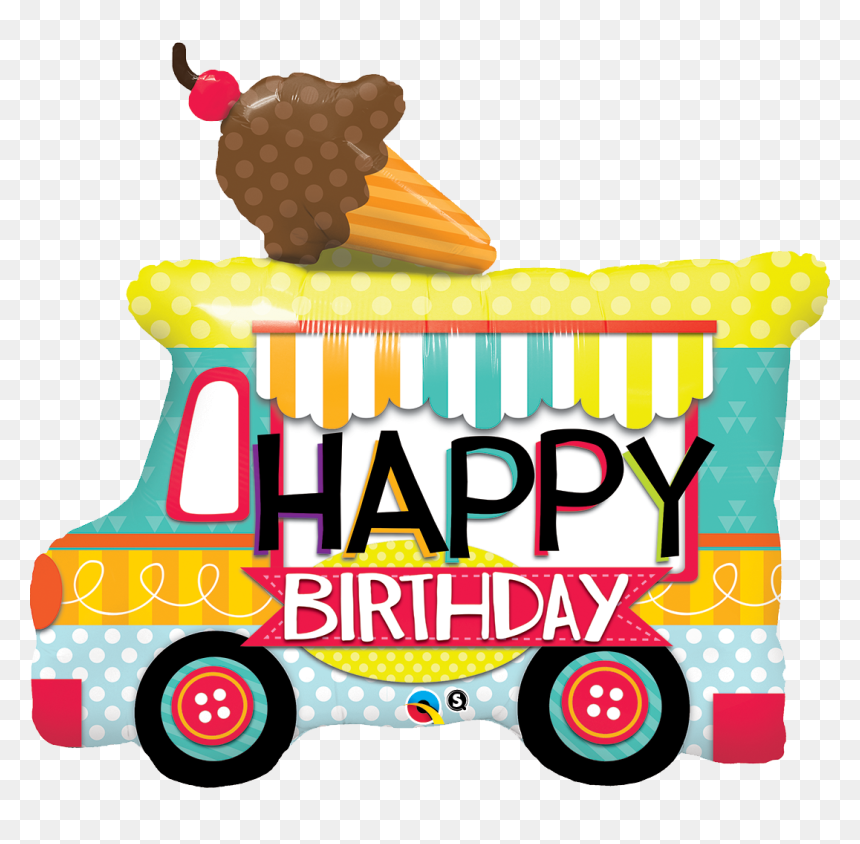 Ice Cream Truck Birthday, HD Png Download - real balloon png
