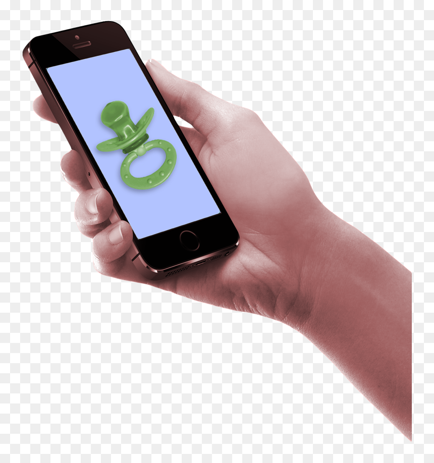 Woman's Hand Holding Iphone, HD Png Download - binky png