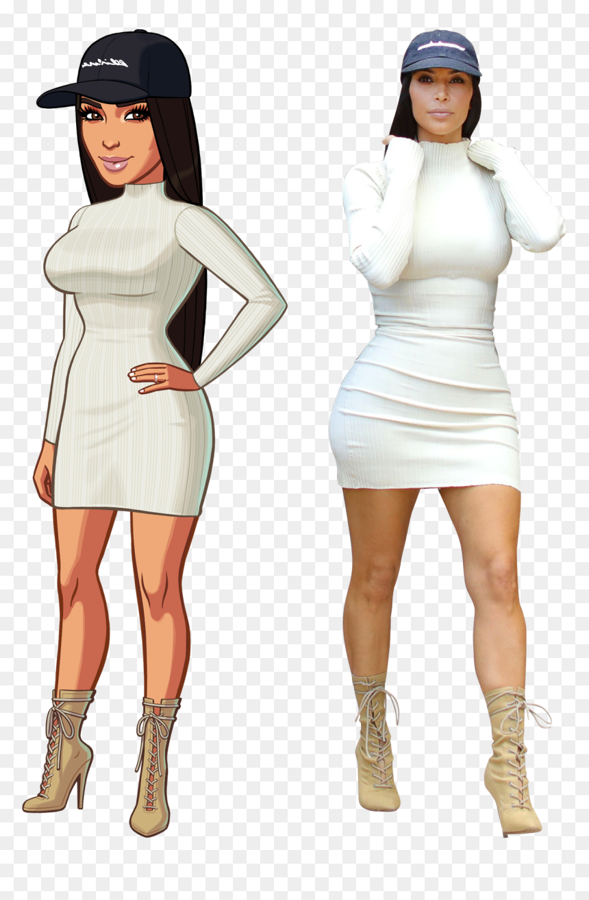 Girl, HD Png Download - kim kardashian face png