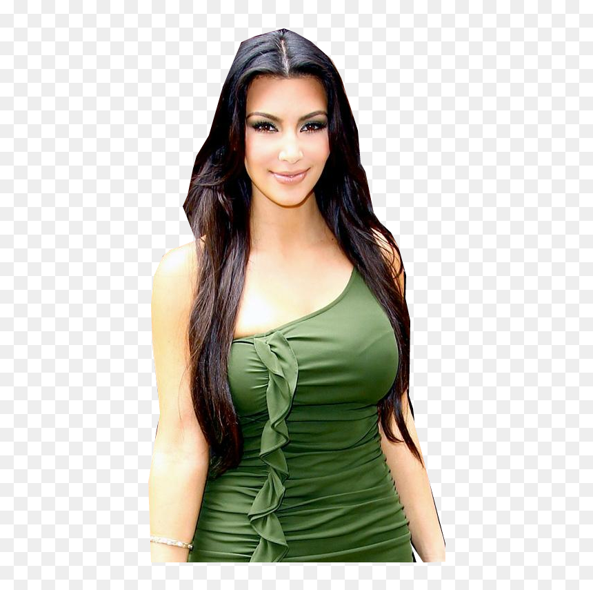 Green Dress With Purple Makeup, HD Png Download - kim kardashian face png