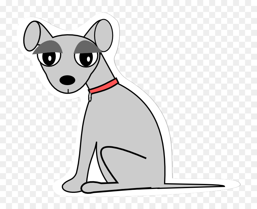 Grey Dog Clipart, HD Png Download - dog png cartoon
