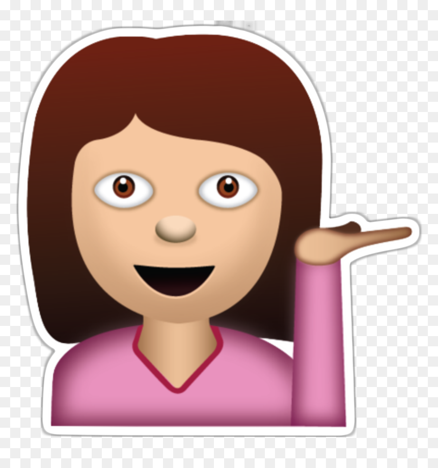 Whatsapp Emoji Of Girl, HD Png Download - woman emoji png