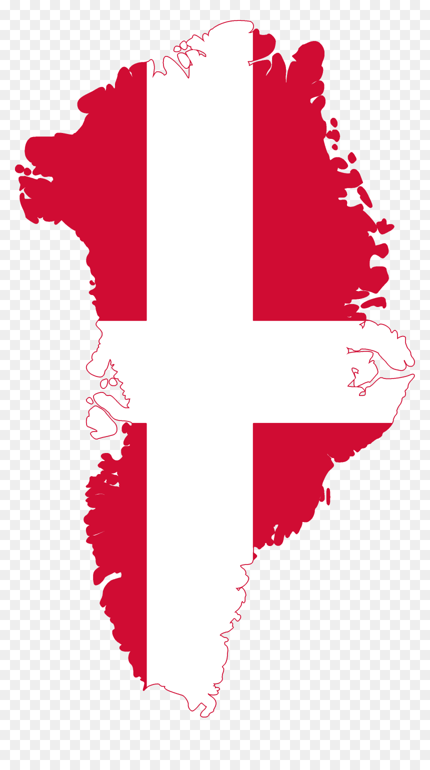 Flag Map Of Greenland, HD Png Download - denmark flag png
