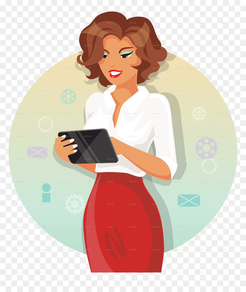 Businesswoman Clipart Png, Transparent Png - brunette png