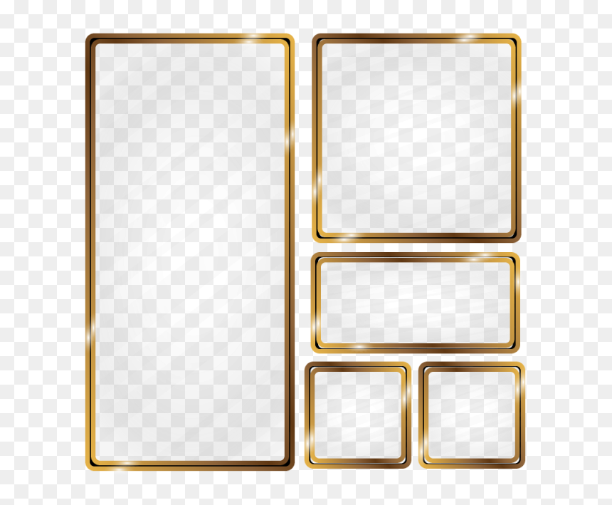 Gold Metallic Frame Png, Transparent Png - gold photo frame png
