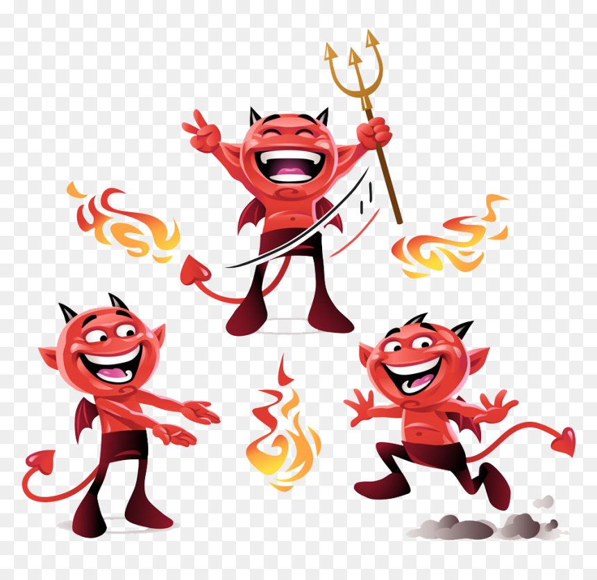 Happy Cartoon Demon, HD Png Download - angel devil png