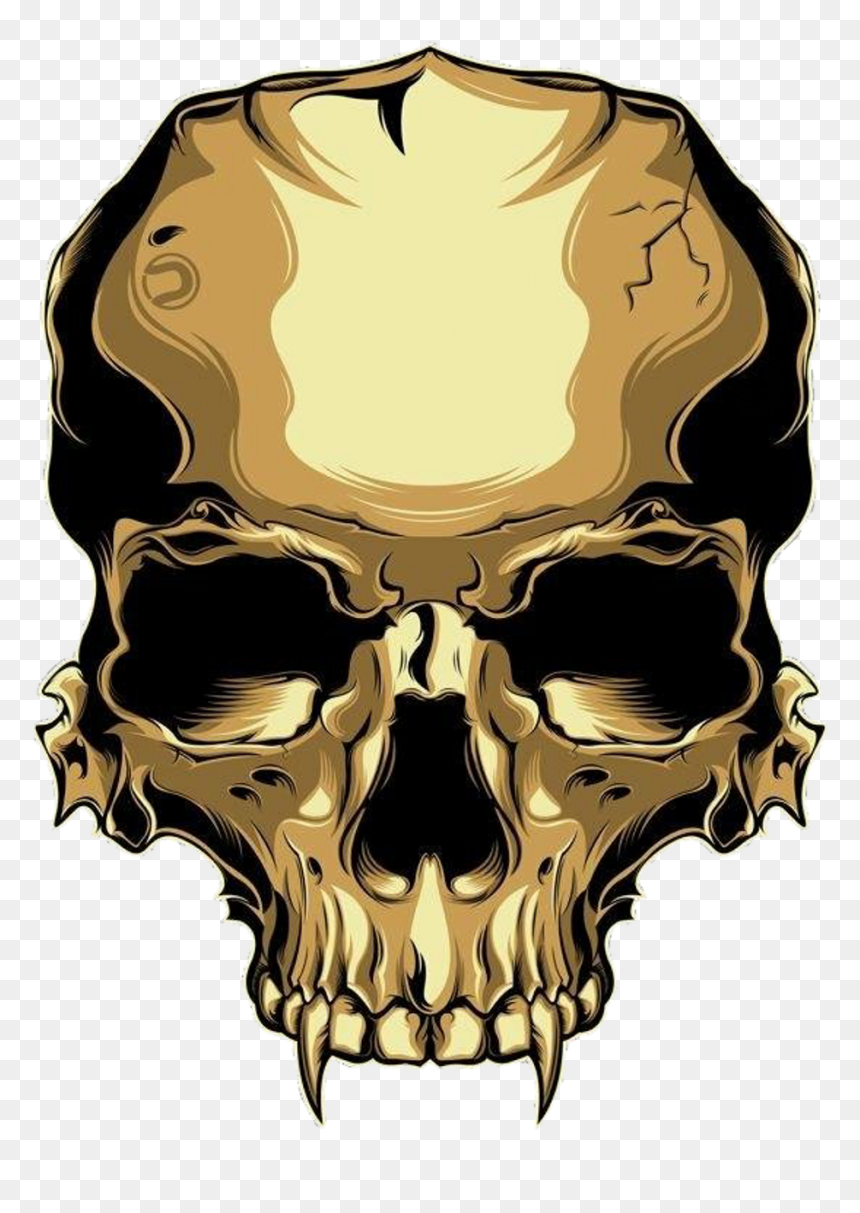 Golden Skull Png, Transparent Png - gothic skull png