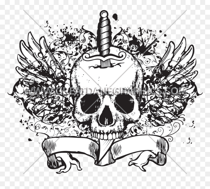 Illustration, HD Png Download - gothic skull png