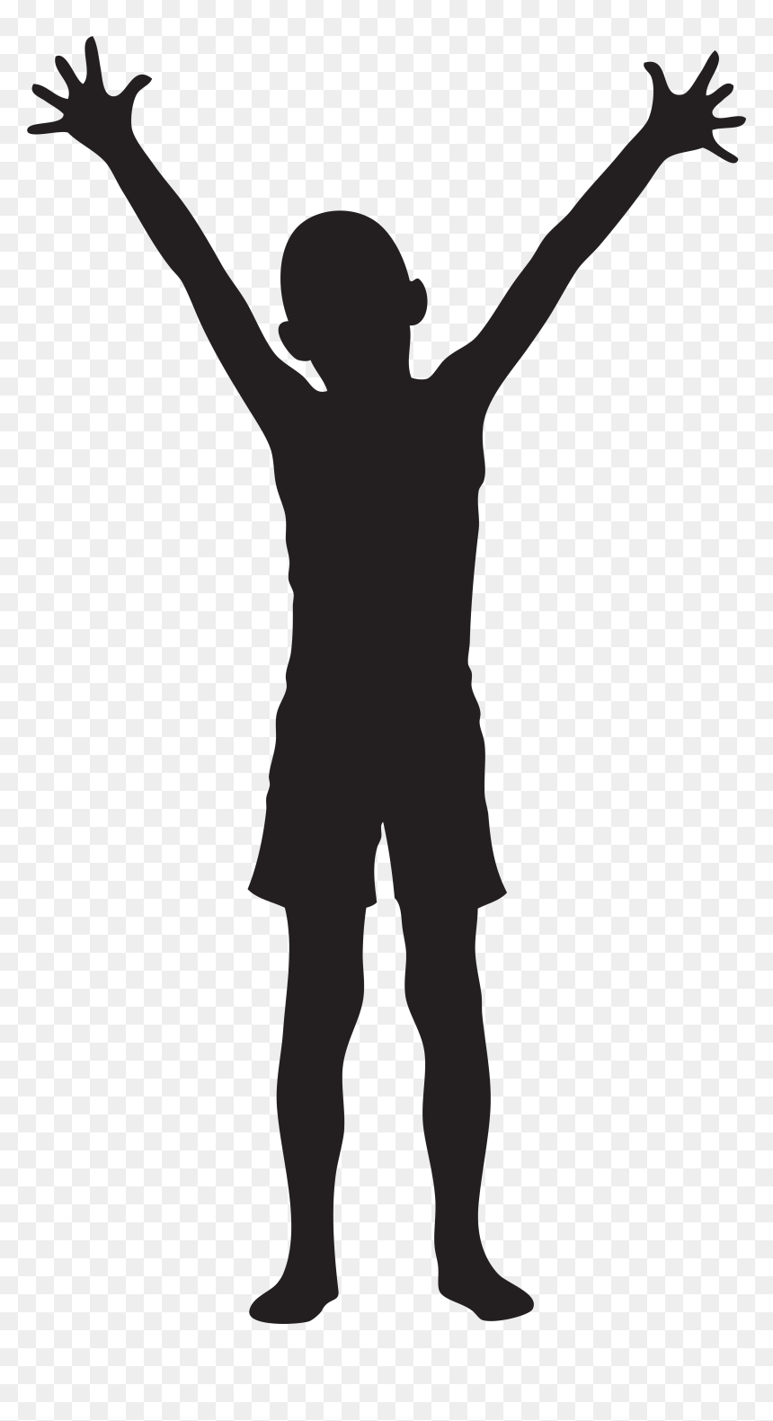 Boy With Ball Silhouette, HD Png Download - bed silhouette png