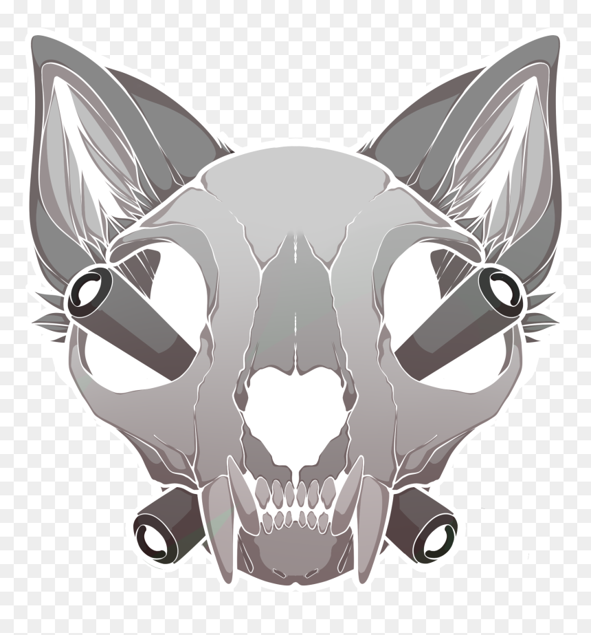 Fox, HD Png Download - cat skull png