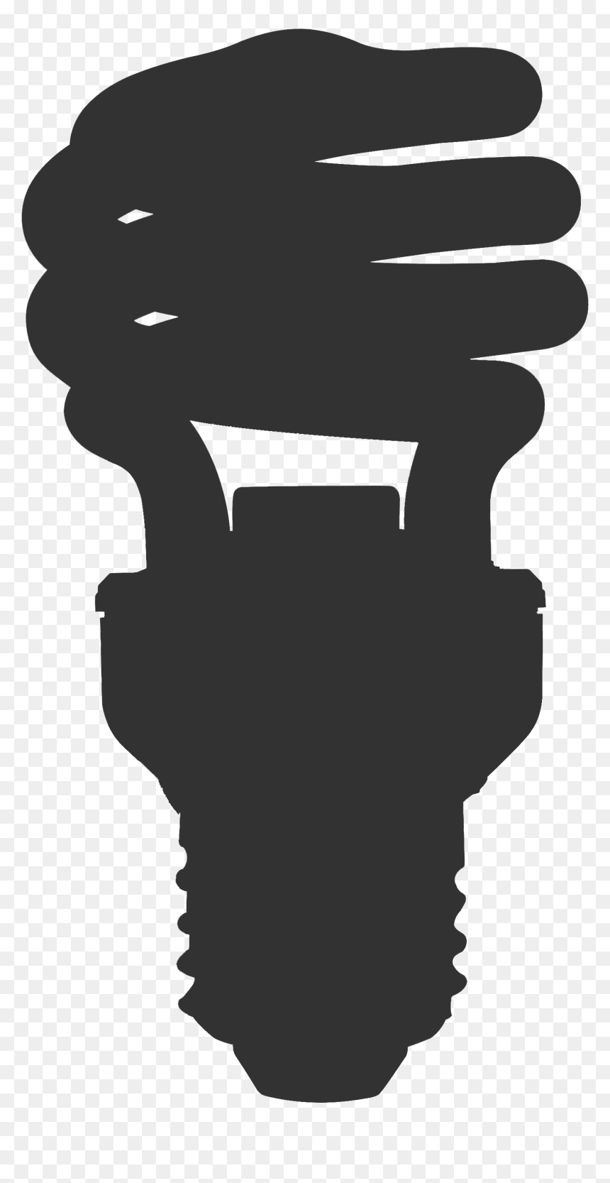 Fluorescent Light Bulb Silhouette, HD Png Download - idea bulb png