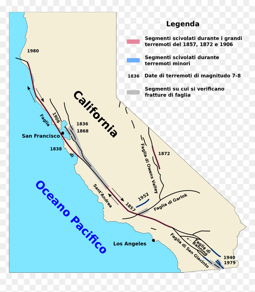 San Andreas Fault Map, HD Png Download - san andreas png