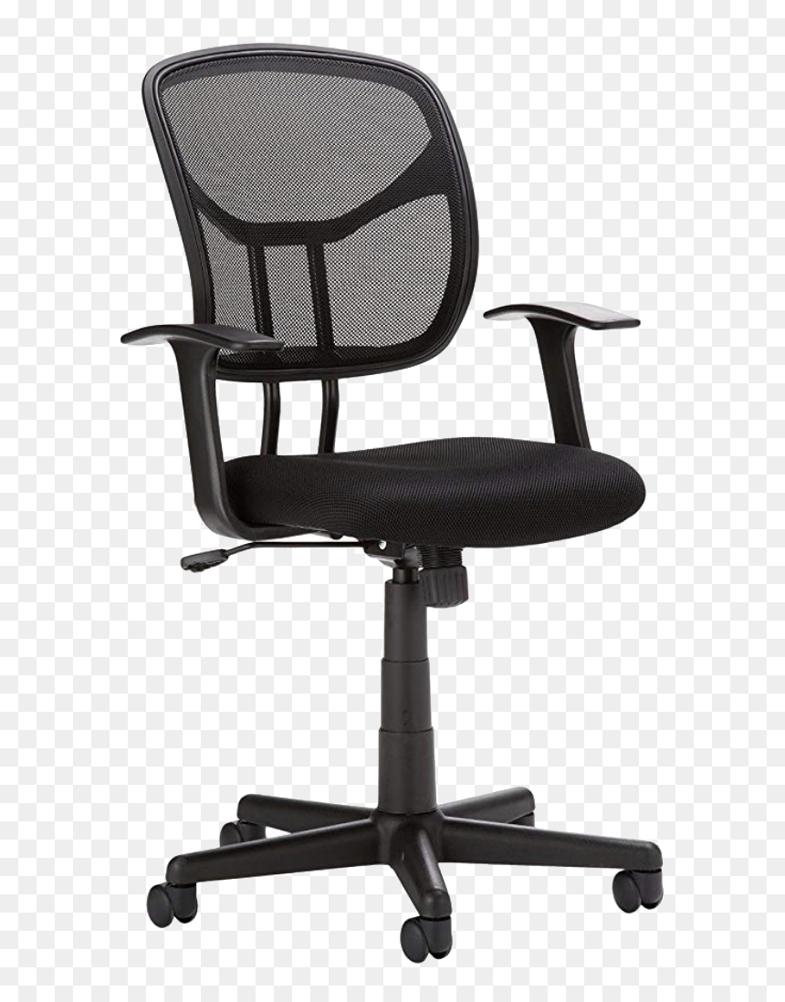 Amazonbasics Mid Back Black Mesh Chair, HD Png Download - desk chair png