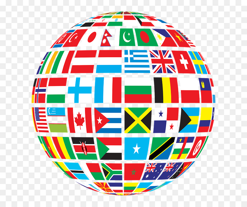 World Globe With Flags, HD Png Download - latin flags png