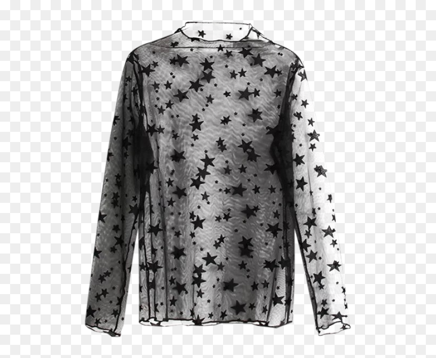 Black Star See Through Top, HD Png Download - cute stars png