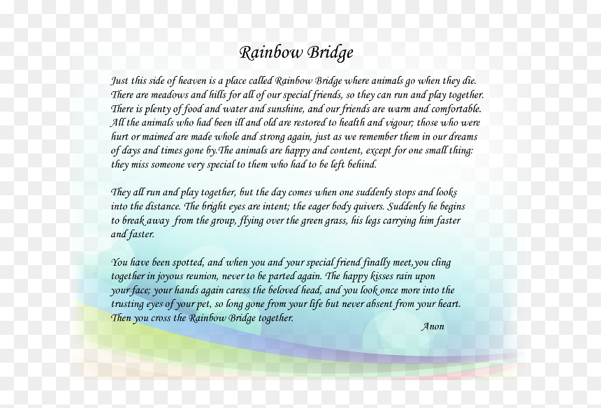 Document, HD Png Download - rainbow bridge png