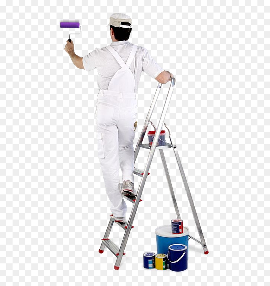 Man Painting Wall Png, Transparent Png - construction man png