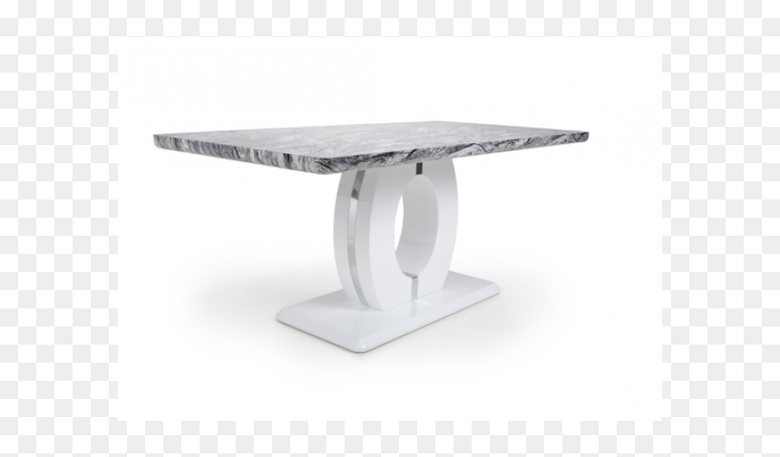 Grey And White Marble Effect Dining Table - End Table, HD Png Download - marble pillar png
