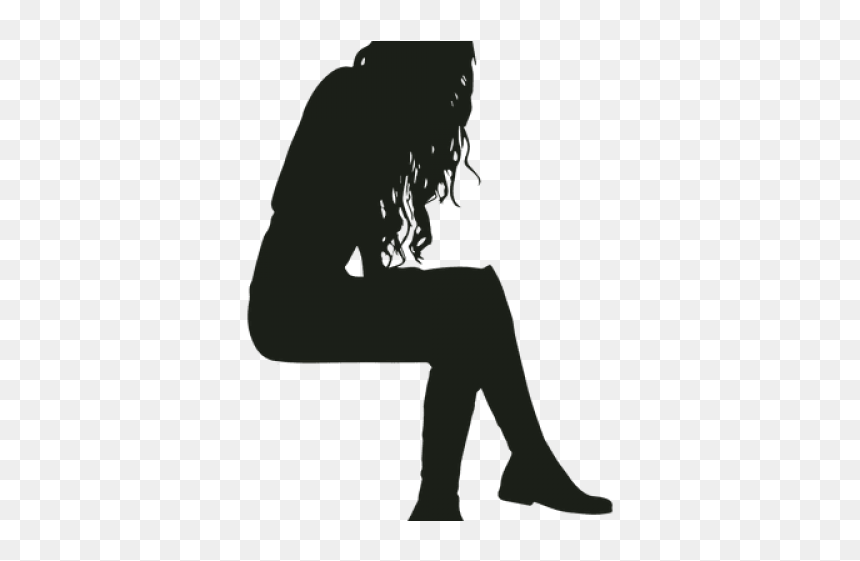 Sitting Silhouette Png, Transparent Png - person sitting png