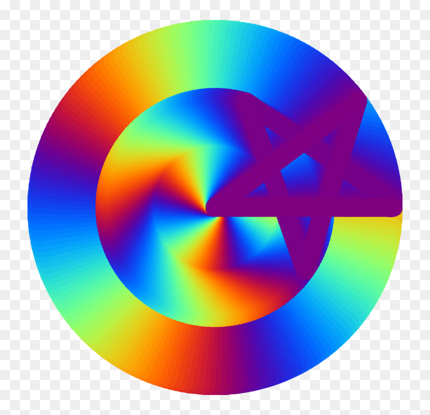 Psychedelic Pentagram, HD Png Download - pentagram png