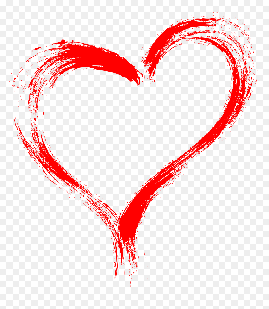 Heart Brush Stroke Png, Transparent Png - red heart png